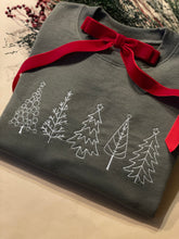 Load image into Gallery viewer, Christmas Tree Embroidered Crewneck in Olive
