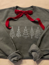 Load image into Gallery viewer, Christmas Tree Embroidered Crewneck in Olive
