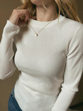 Load image into Gallery viewer, Ribbed Long Sleeve Basic Top - White or Coffee
