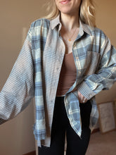 Load image into Gallery viewer, Kambrie Plaid Blue Flannel Shirt
