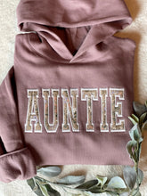 Load image into Gallery viewer, Auntie Appliqué Embroidered Orchid Hoodie
