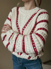 Load image into Gallery viewer, Holly Berry Crochet Knit Crop Sweater
