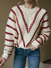 Load image into Gallery viewer, Holly Berry Crochet Knit Crop Sweater
