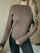 Load image into Gallery viewer, Ribbed Long Sleeve Basic Top - White or Coffee
