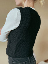 Load image into Gallery viewer, Madeline Black Knitted Tie Front Vest
