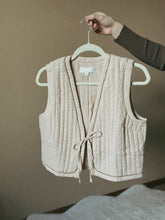 Load image into Gallery viewer, Gabi Padded Tie Front Vest with Piping
