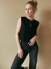 Load image into Gallery viewer, Madeline Black Knitted Tie Front Vest
