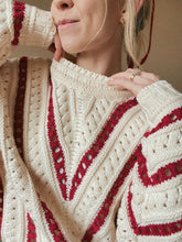 Load image into Gallery viewer, Holly Berry Crochet Knit Crop Sweater
