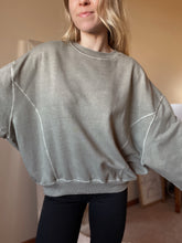 Load image into Gallery viewer, Lazy Days Pigment Washed Olive Sweatshirt
