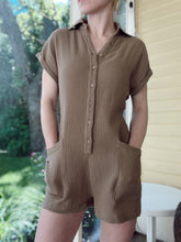 Load image into Gallery viewer, Coconut Cotton Gauze Romper
