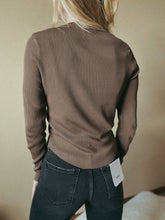 Load image into Gallery viewer, Ribbed Long Sleeve Basic Top - White or Coffee
