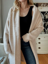 Load image into Gallery viewer, Melange Taupe Sweater Coat w/ Pockets
