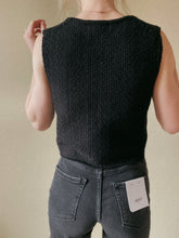 Load image into Gallery viewer, Madeline Black Knitted Tie Front Vest
