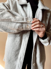 Load image into Gallery viewer, Light Grey Fleece Shacket
