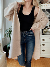 Load image into Gallery viewer, Melange Taupe Sweater Coat w/ Pockets
