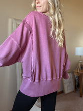 Load image into Gallery viewer, Organic Pigment Washed Rose Violet Sweatshirt
