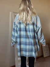 Load image into Gallery viewer, Kambrie Plaid Blue Flannel Shirt
