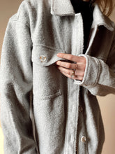 Load image into Gallery viewer, Light Grey Fleece Shacket
