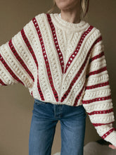 Load image into Gallery viewer, Holly Berry Crochet Knit Crop Sweater
