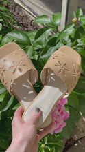 Load and play video in Gallery viewer, Manila Apricot Flower Cutout Sandals
